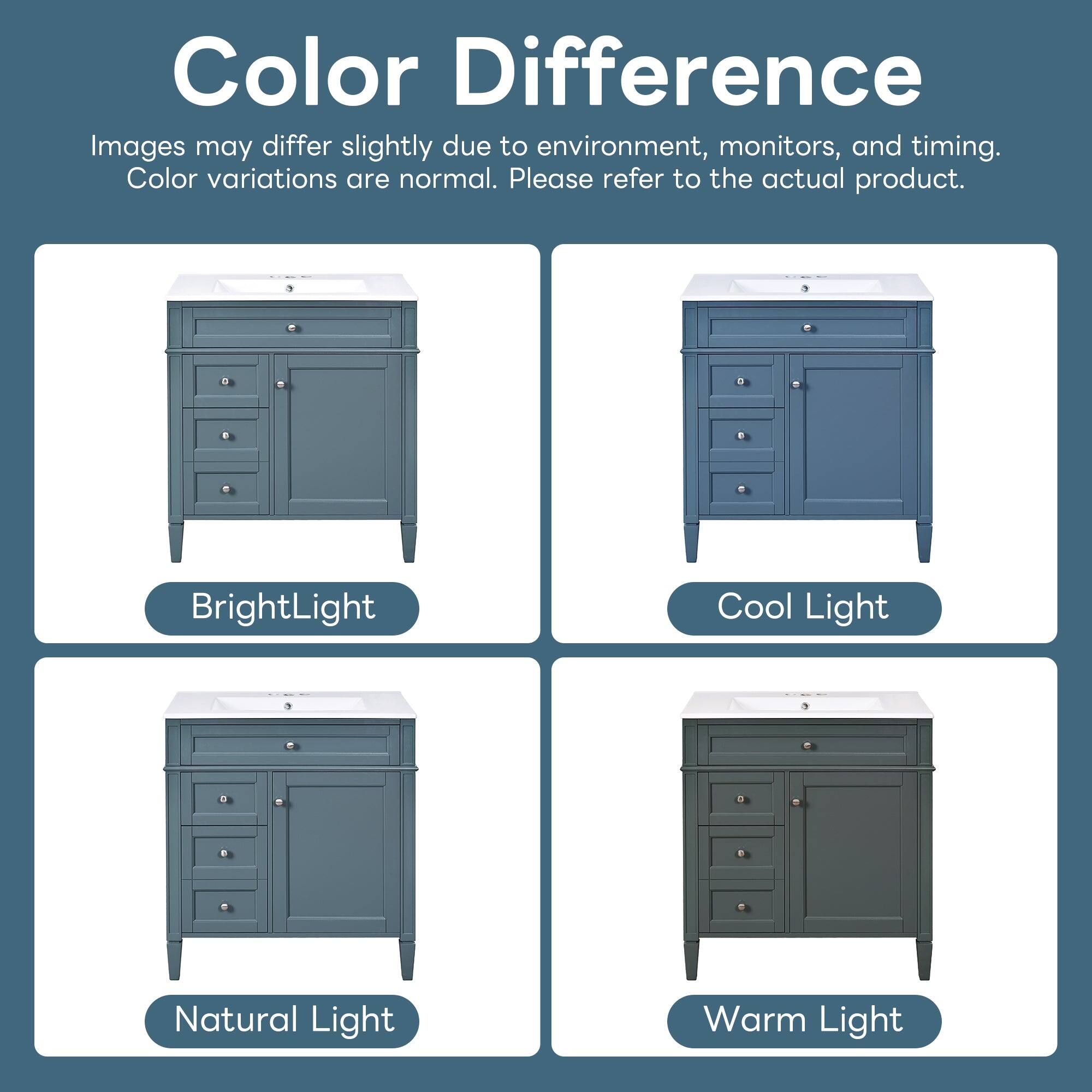 Color Difference  
Images may differ slightly due to environment, monitors, and timing. Color variations are normal. Please refer to the actual product.  

Bright Light  
Cool Light  
Natural Light  
Warm Light