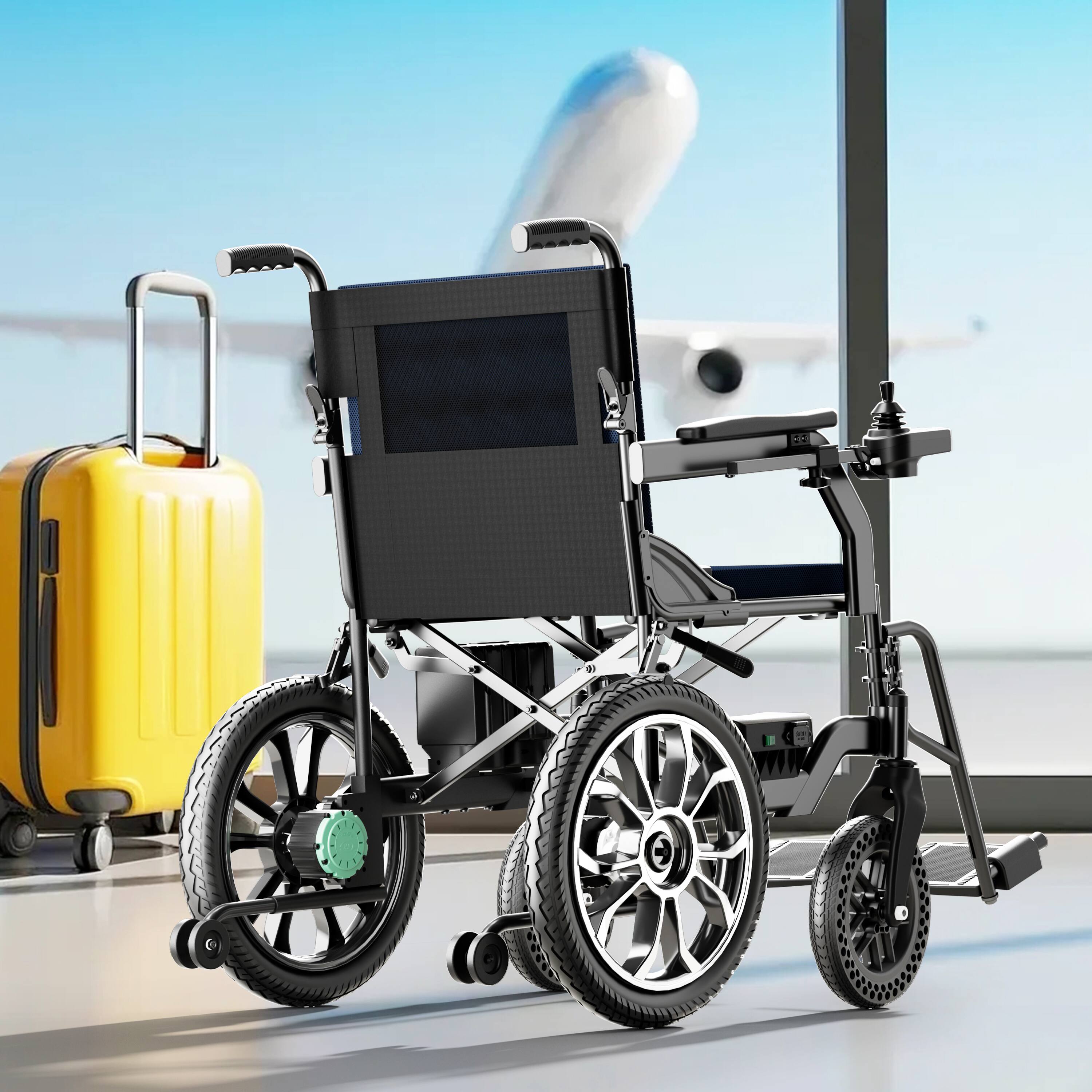 Alt View 5. Demotour - Demotour Electric Wheelchair for Adult 25 Miles, 39lbs Lightweight Intelligent Foldable Power Motorized Wheel Chairs - Blue.