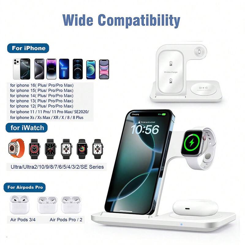 Wide Compatibility

For iPhone
- for iphone 16 (Plus/ Pro/Pro Max)
- for iphone 15 (Plus/ Pro/Pro Max)
- for iphone 14 (Plus/ Pro/Pro Max)
- for iphone 13 (Plus/ Pro/Pro Max)
- for iphone 12 (Plus/ Pro/Pro Max)
- for iphone 11 / 11 Pro/ 11 Pro Max/ SE2020/
- for iphone Xs / Xs Max / XR / X / 8 / 8 Plus

For iWatch
- Ultra/Ultra2/10/9/8/7/6/5/4/3/2/SE Series

For Airpods Pro
- Air Pods 3/4
- Air Pods Pro / 2