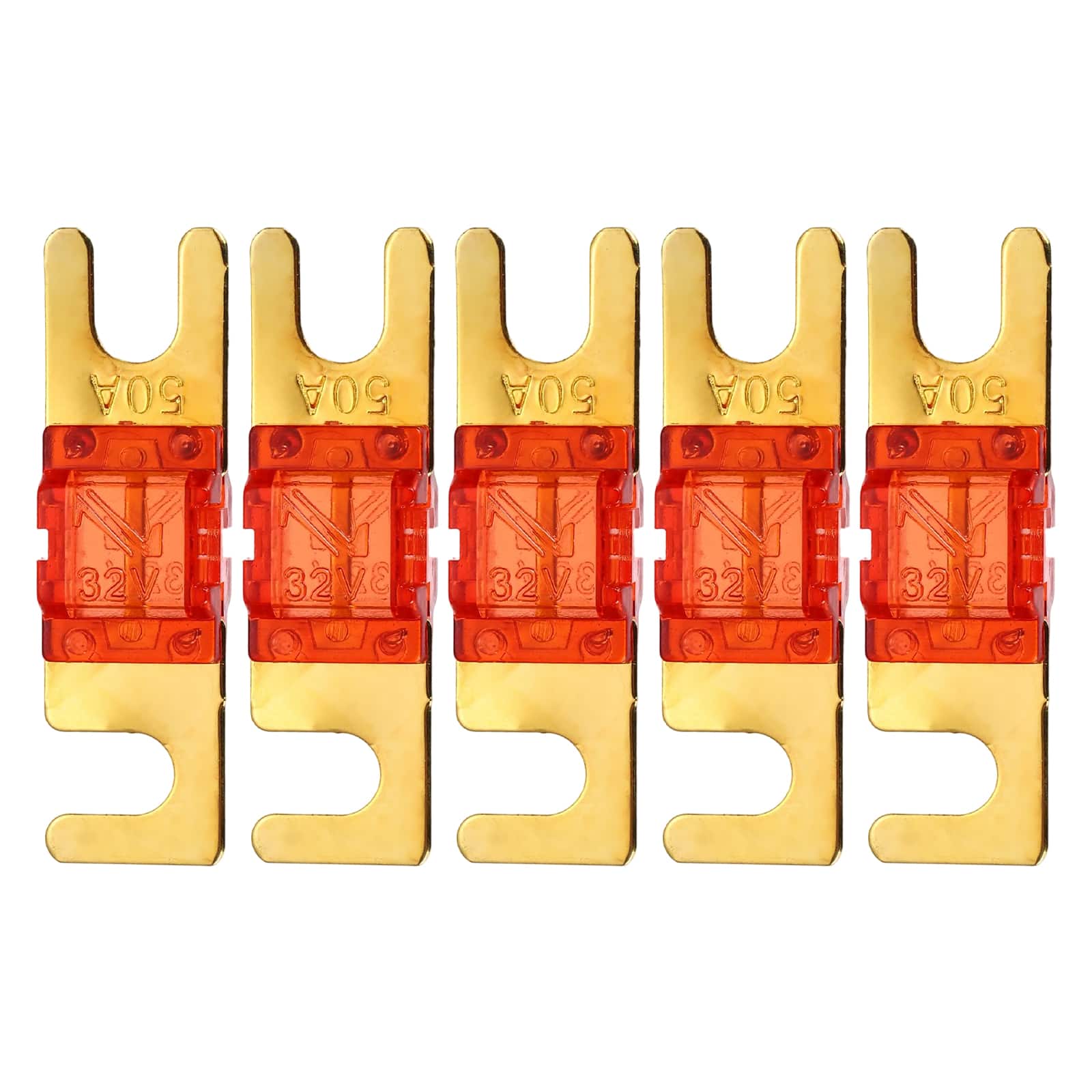 Unique Bargains - 5pcs 50A 32V Mini ANL Fuse Blade Type for Automotive Marine Audio Video System Electrical Protection - Red