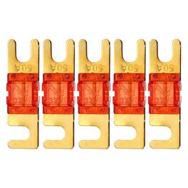 Unique Bargains - 5pcs 50A 32V Mini ANL Fuse Blade Type for Automotive Marine Audio Video System Electrical Protection - Red