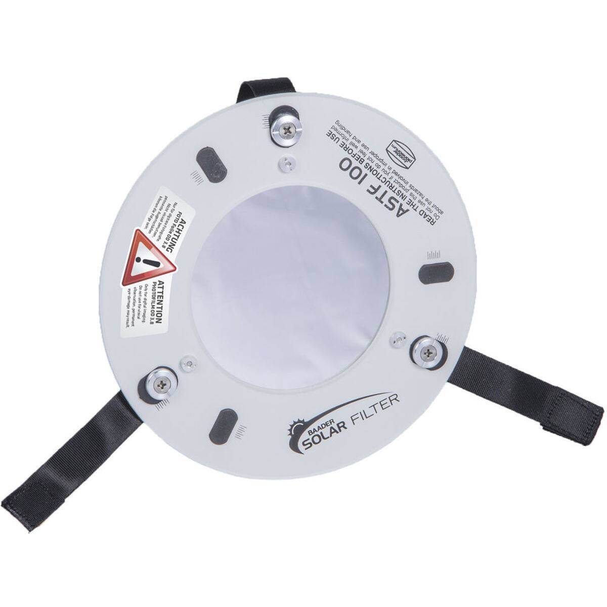 Achtung! Attention! Use only as a filter for the Baader Solar Filter T80. Do not look directly at the sun without the filter. Read the instructions before use.
