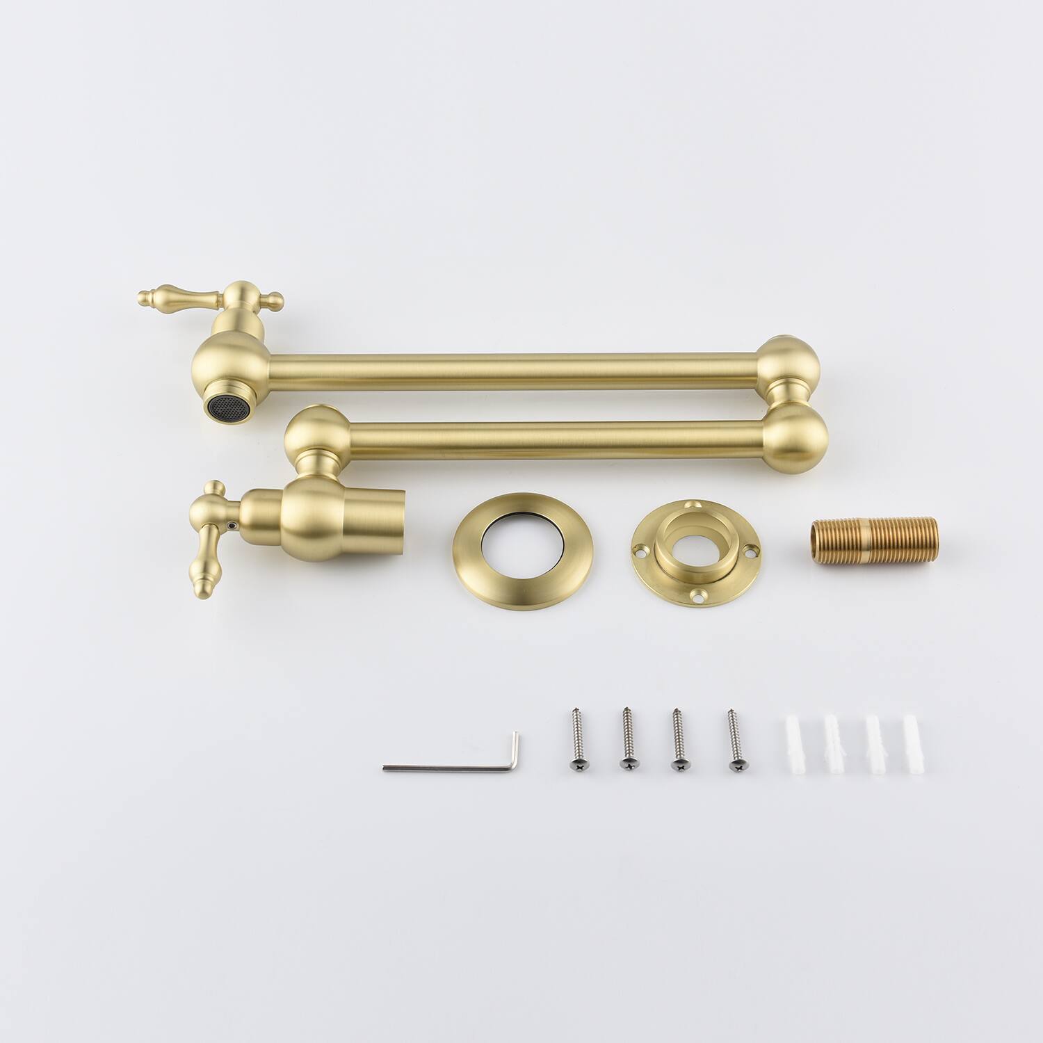 Angle. APRILSOUL - Pot Filler Faucet Wall Mount - Gold.