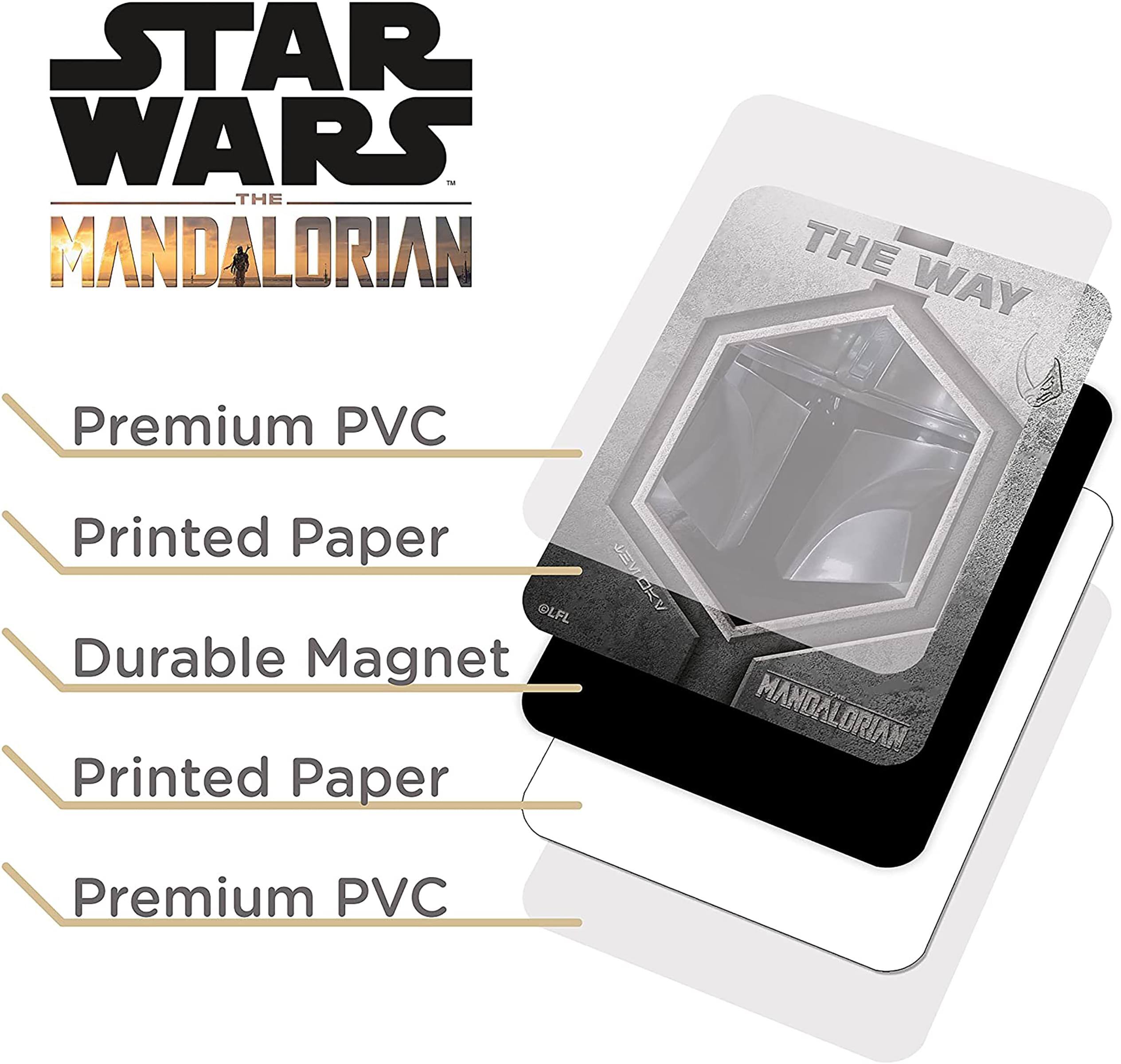 STAR WARS™ THE MANDALORIAN

Premium PVC  
Printed Paper  
Durable Magnet  
Printed Paper  
Premium PVC  

THE WAY  
MANDALORIAN