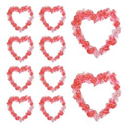 Unique Bargains - 10pcs Mini Vintage Picture Frames, 2in Resin Glow-in-dark Glitter Diamond Tiny Photo Frame for DIY - Bright Red
