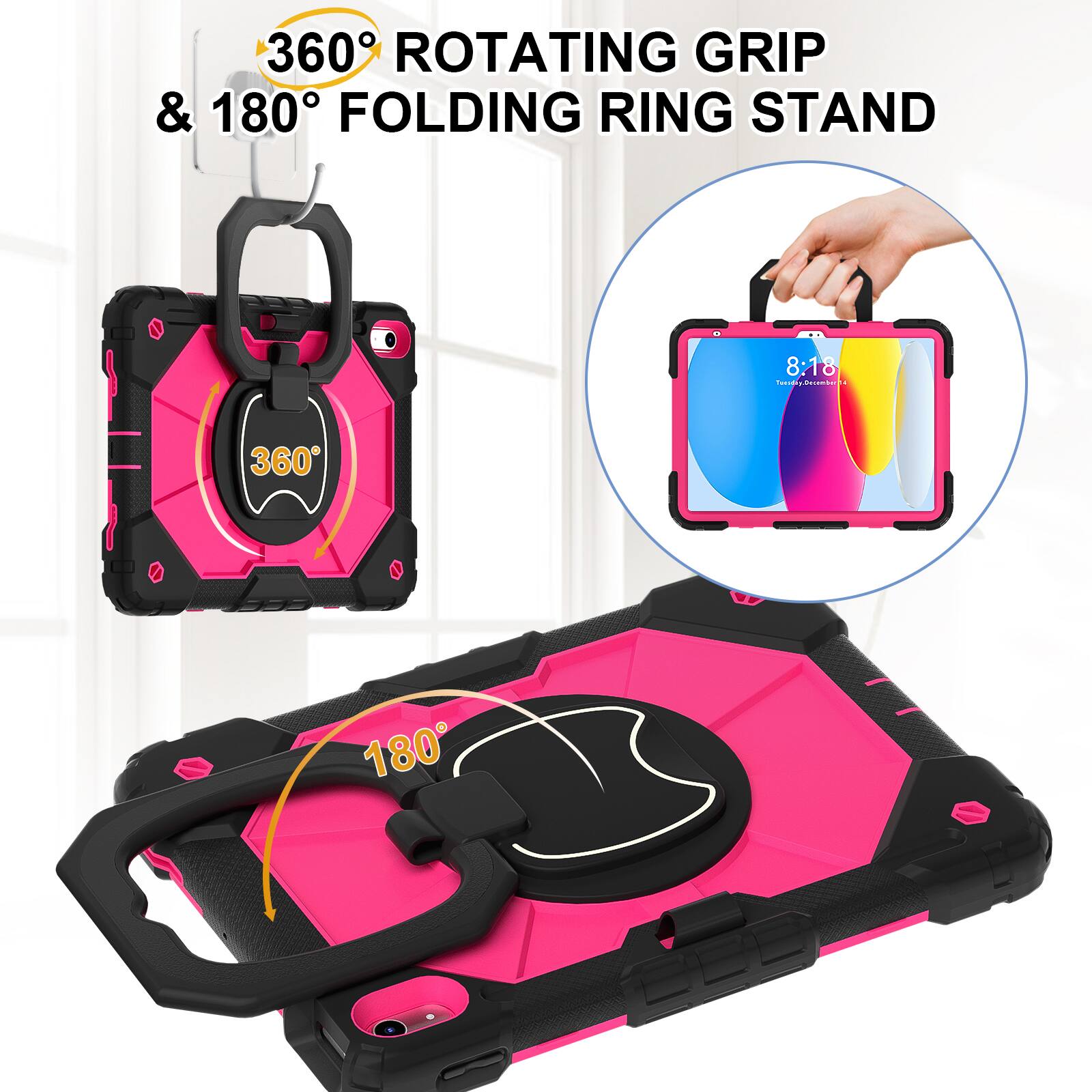 360° Rotating Grip & 180° Folding Ring Stand

8:18 Tuesday, December 4