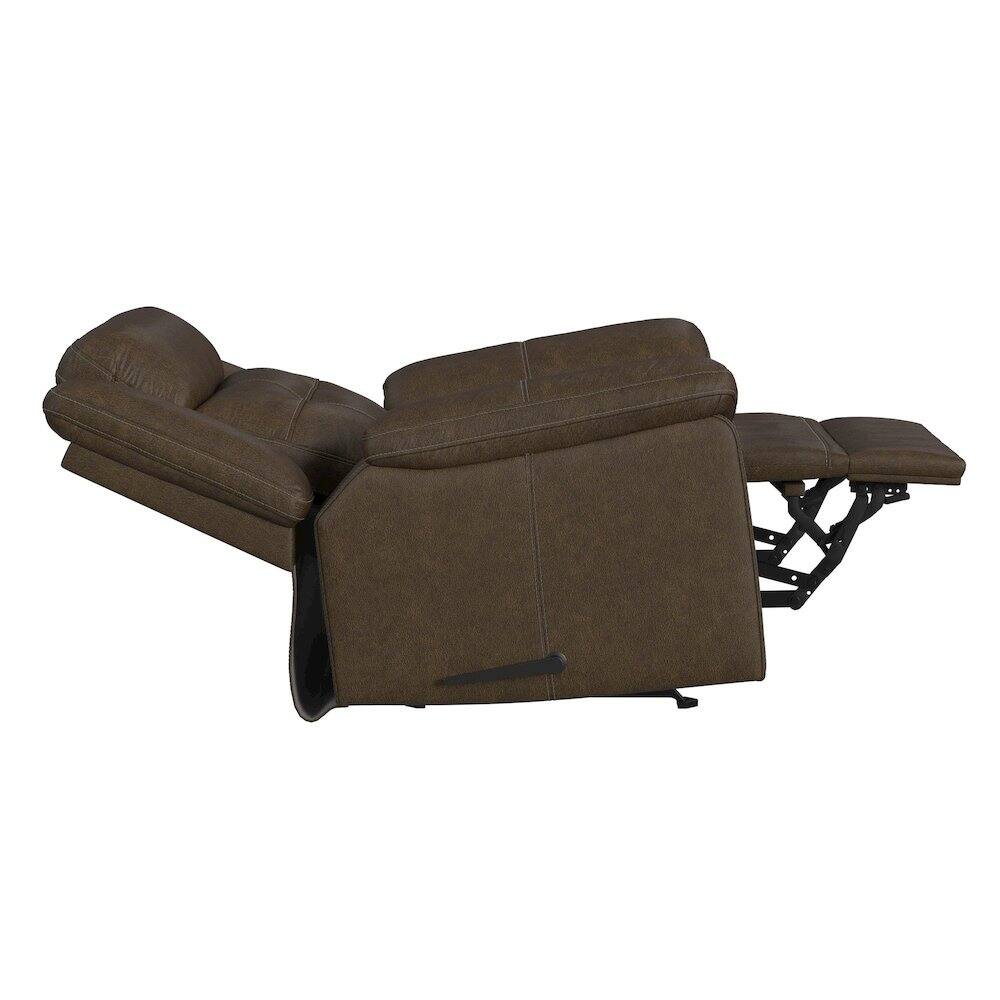 Angle. Picket House Furnishings - Odyssey Rocker Recliner in Vine Chestnut - Chestnut.