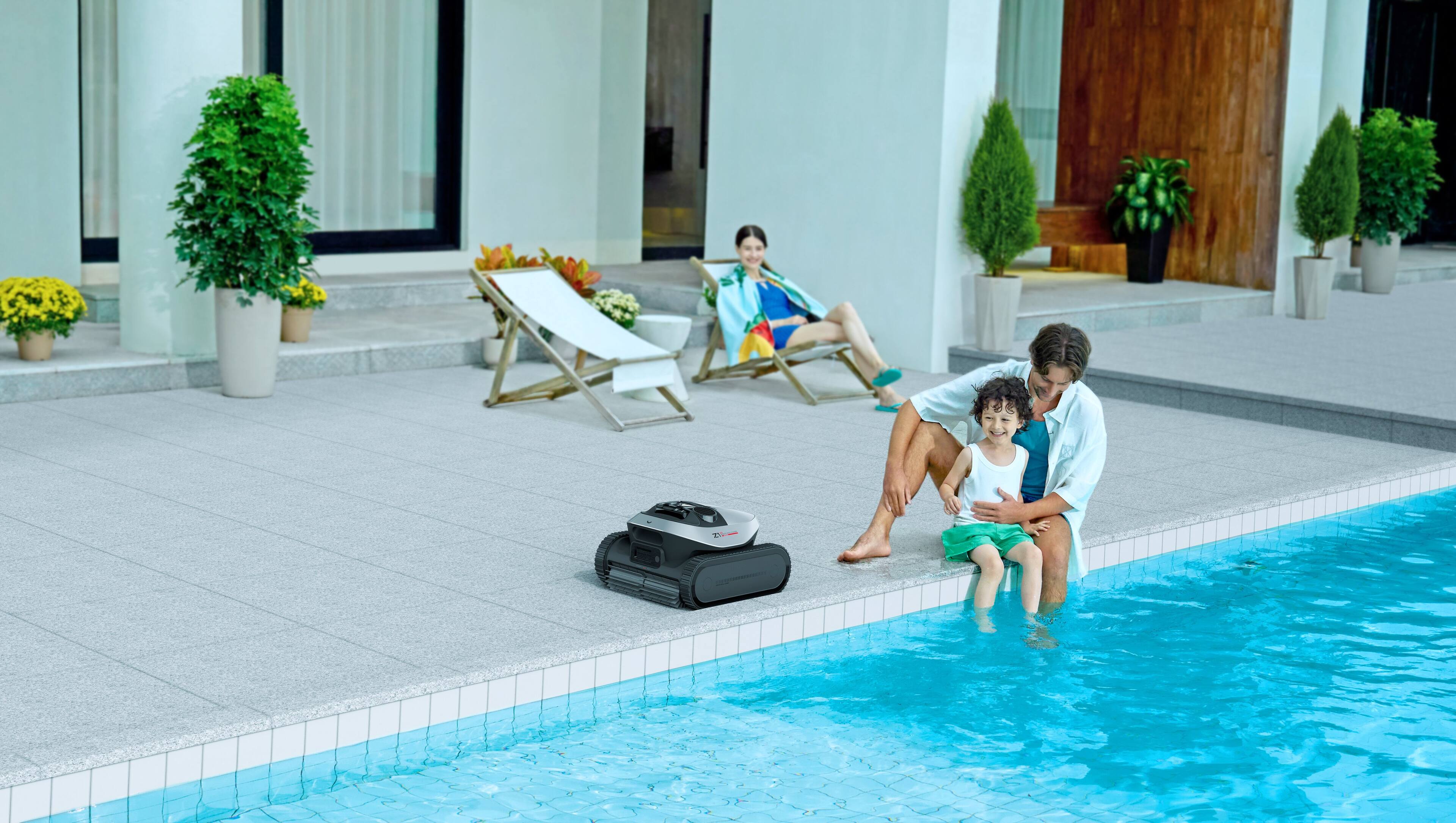 Alt View 7. Dreame - DREAME Z1 Pro Cordless Robotic Pool Cleaner for In-Ground Pools, 2160 sq ft Max, 180 Min Runtime – Silver/Black - Silvery/Black.