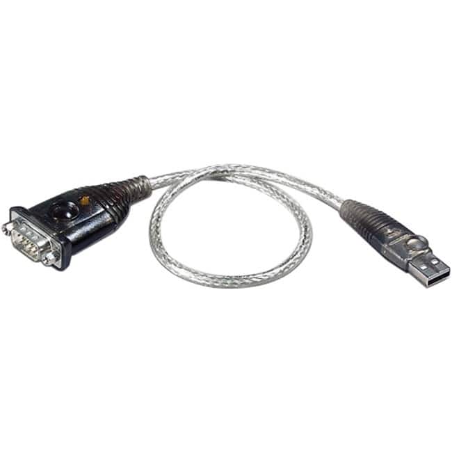Aten Technology - ATEN USB to RS-232 Adapter (100 cm) - 3.28 ft Serial/USB Data Transfer Cable for Cellular Phone, PDA, Camera, Modem - Black