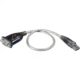 Aten Technology - ATEN USB to RS-232 Adapter (100 cm) - 3.28 ft Serial/USB Data Transfer Cable for Cellular Phone, PDA, Camera, Modem - Black