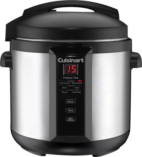 Cuisinart - 6-Quart Electric Pressure Cooker - Stainless Steel/Matte Black - Angle Zoom