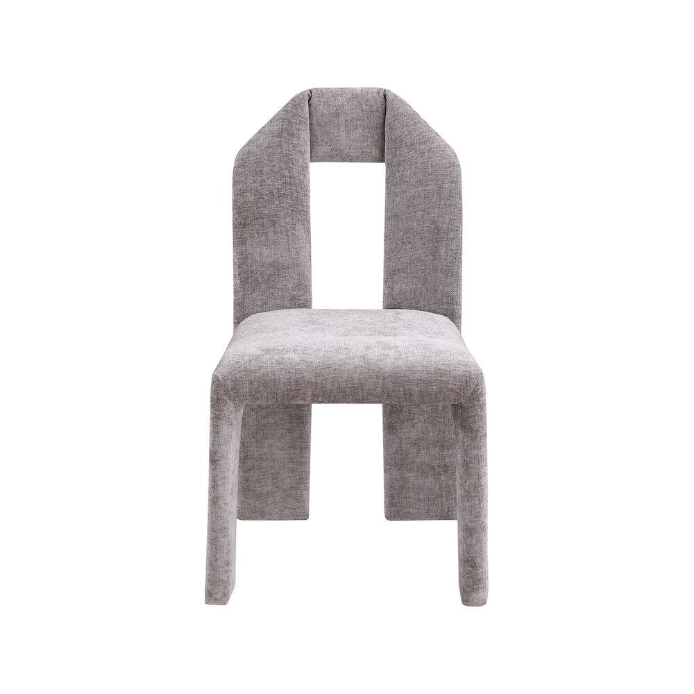 Alt View 1. Meridian Furniture - Bennett Grey Chenille Fabric Dining Chair, Set of 2 - Grey.