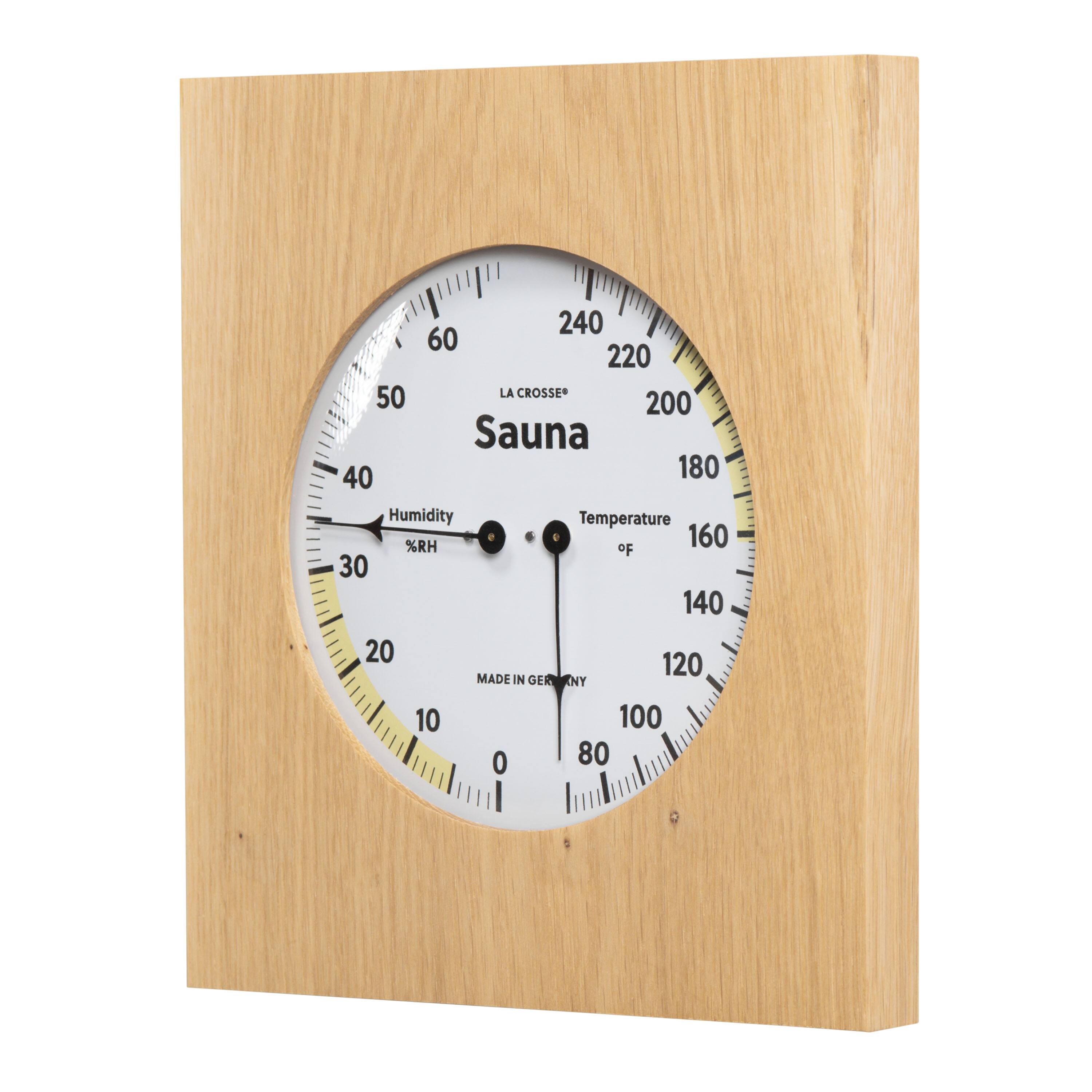 LA CROSSE  
Sauna  
Humidity %RH  
Temperature °F  
MADE IN GERMANY