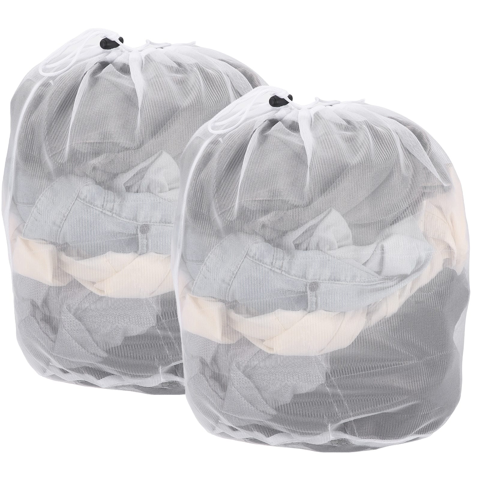 Unique Bargains - Practical 2pcs Mesh Laundry Bag 19.7x15.7 Inch Large Drawstring Net Thin Mesh for Washing Machine and Home Travel - White price history on PriceWatchPro