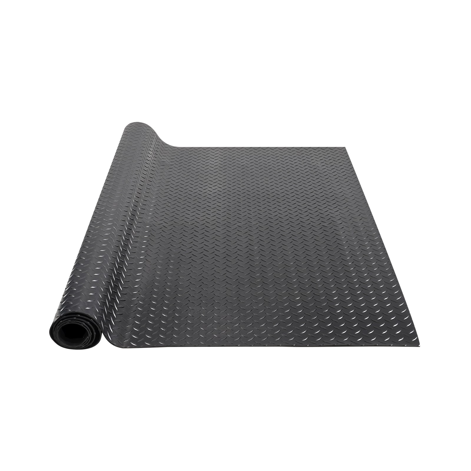 VEVOR - Diamond-Plate Rubber Flooring Roll, 3 mm x 4 ft x 10 ft Garage Floor Mat, SBR Rubber Garage Flooring Roll, Easy to Clean - Black