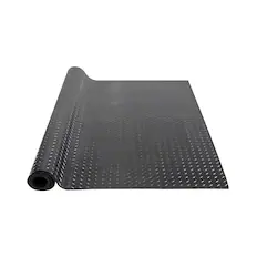 Front. VEVOR - Diamond-Plate Rubber Flooring Roll, 3 mm x 4 ft x 6 ft Garage Floor Mat, SBR Rubber Garage Flooring Roll, Easy to Clean - Black.