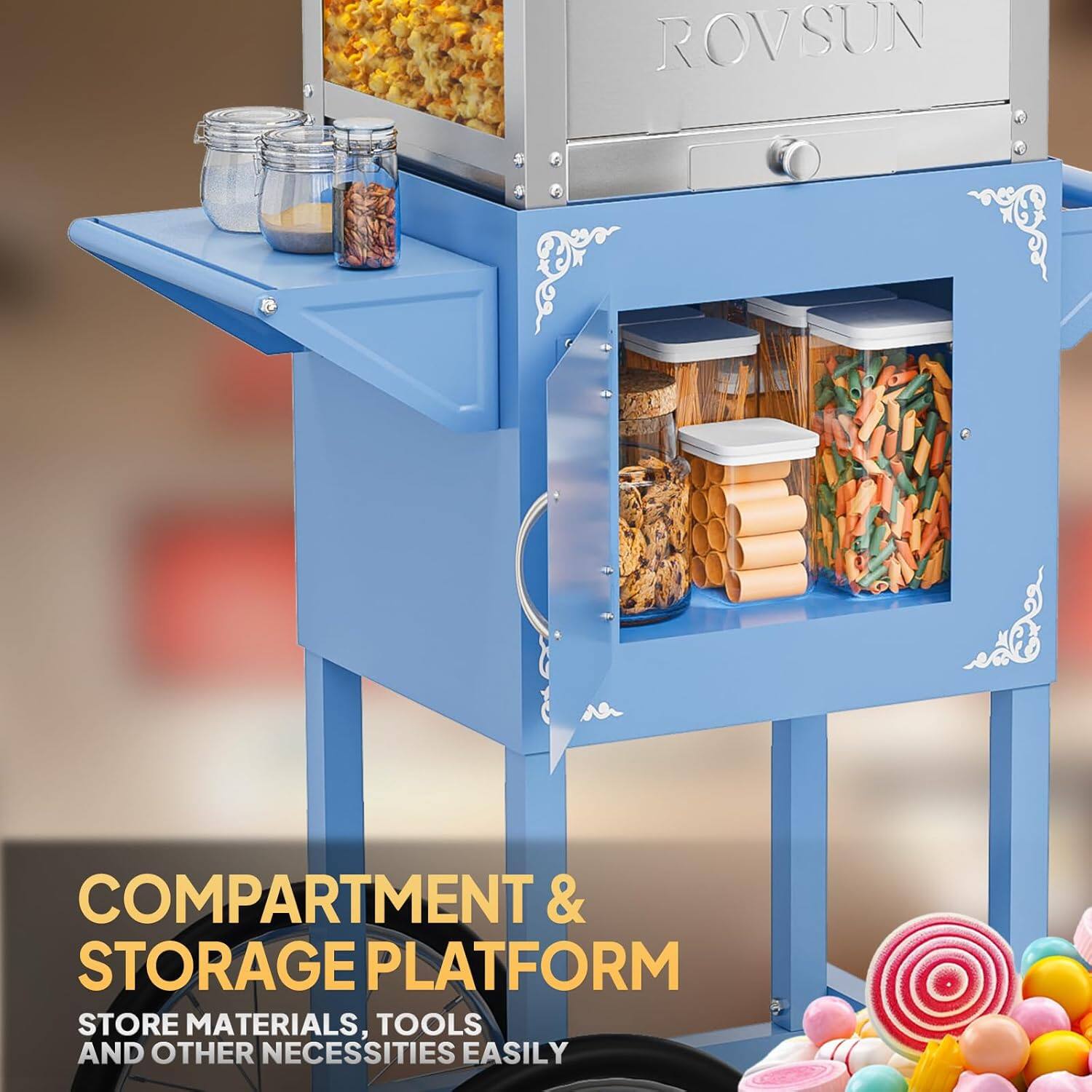 ROVSUN COMPARTMENT & STORAGE PLATFORM STORE MATERIALS, TOOLS AND OTHER NECESSITIES EASILY