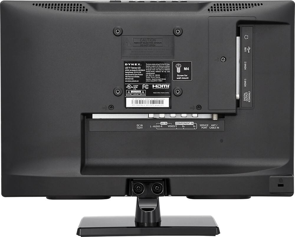 Back. Dynex™ - 16" Class (15.6" Diag.) - LED - 720p - HDTV - Black.