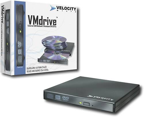 Front Standard. Velocity Micro - VMdrive 8x External USB 2.0 DVD-RW/CD-RW Drive.