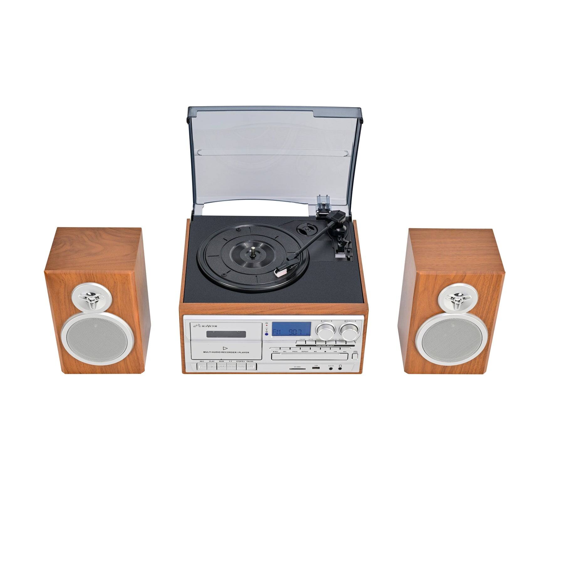 Alt View 5. Victor - Wells 8-in-One Turntable Music Center with AudioStream™.