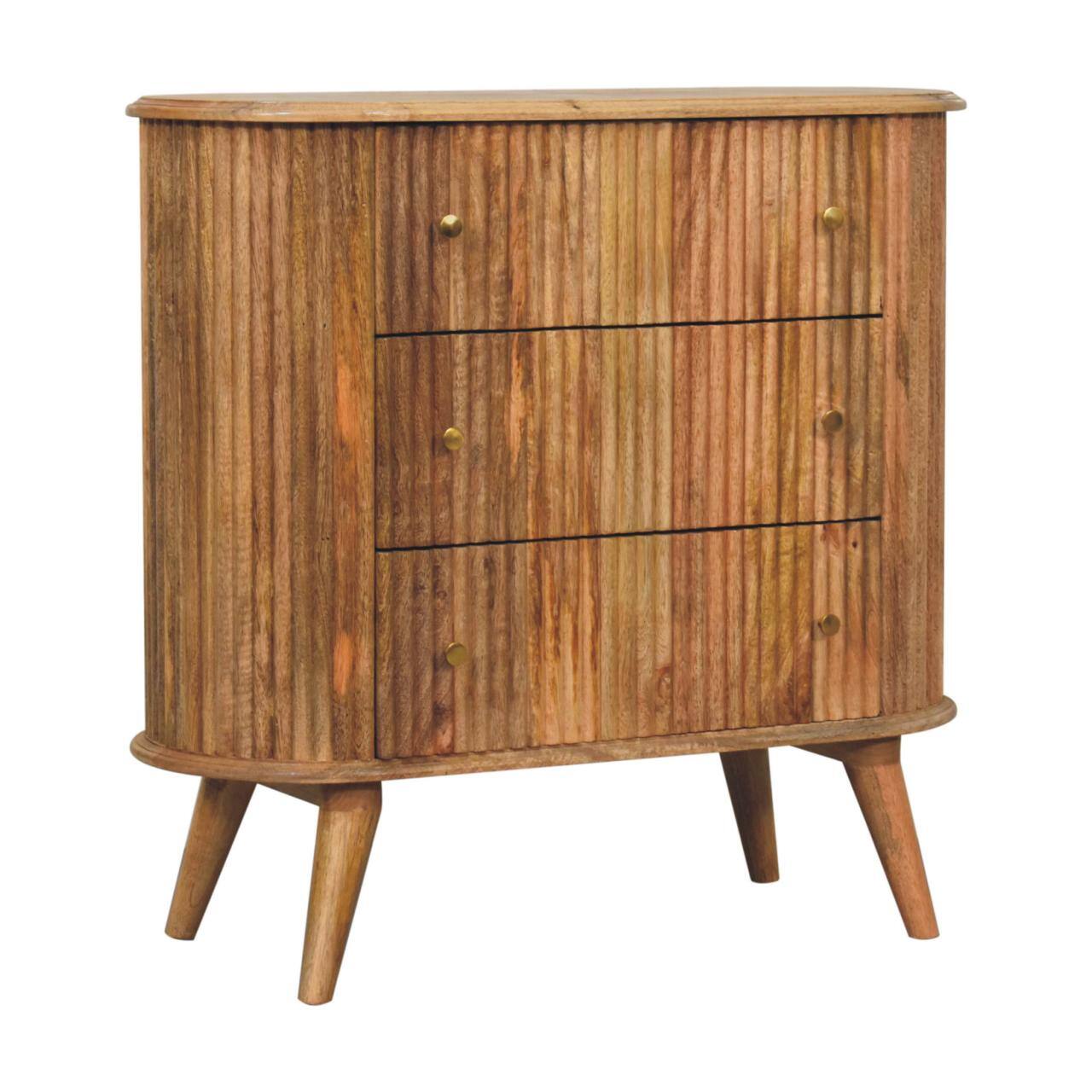 Left. Artisan Furniture - Artisan Furniture Solid Wood Soba Nordic Chest, 3 Drawers, Brown - Brown.