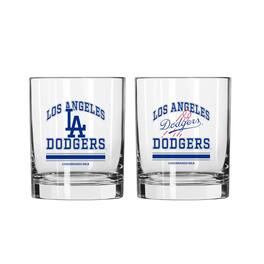 Logo Brands - Los Angeles Dodgers 12oz. Current & Throwback Logos Two-Pack Glass Set - Multicolor