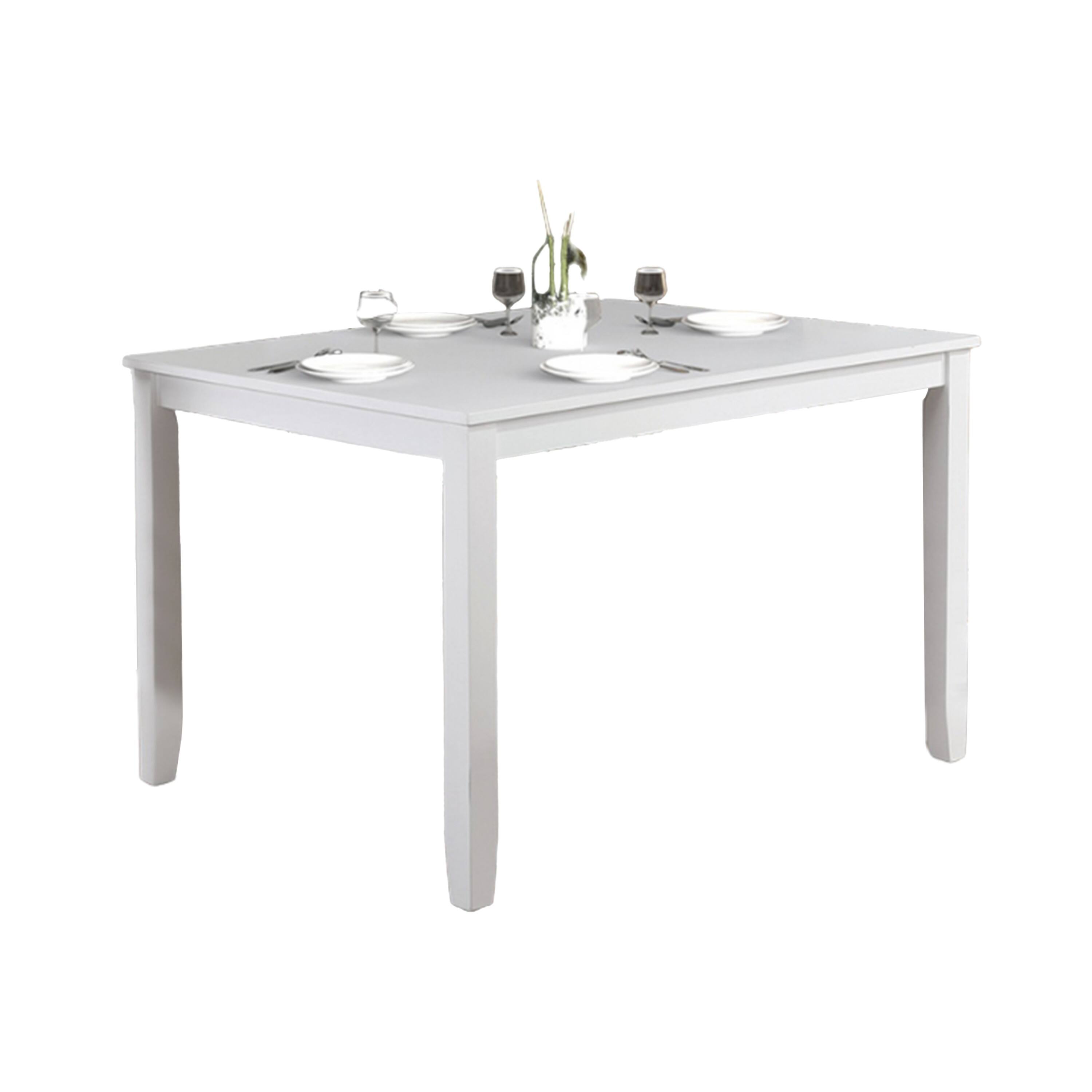 Alt View 2. Manhattan Lane - Ziko 5 Piece Dining Table Set, 4 Crossed Back Chairs, White Solid Wood - White.