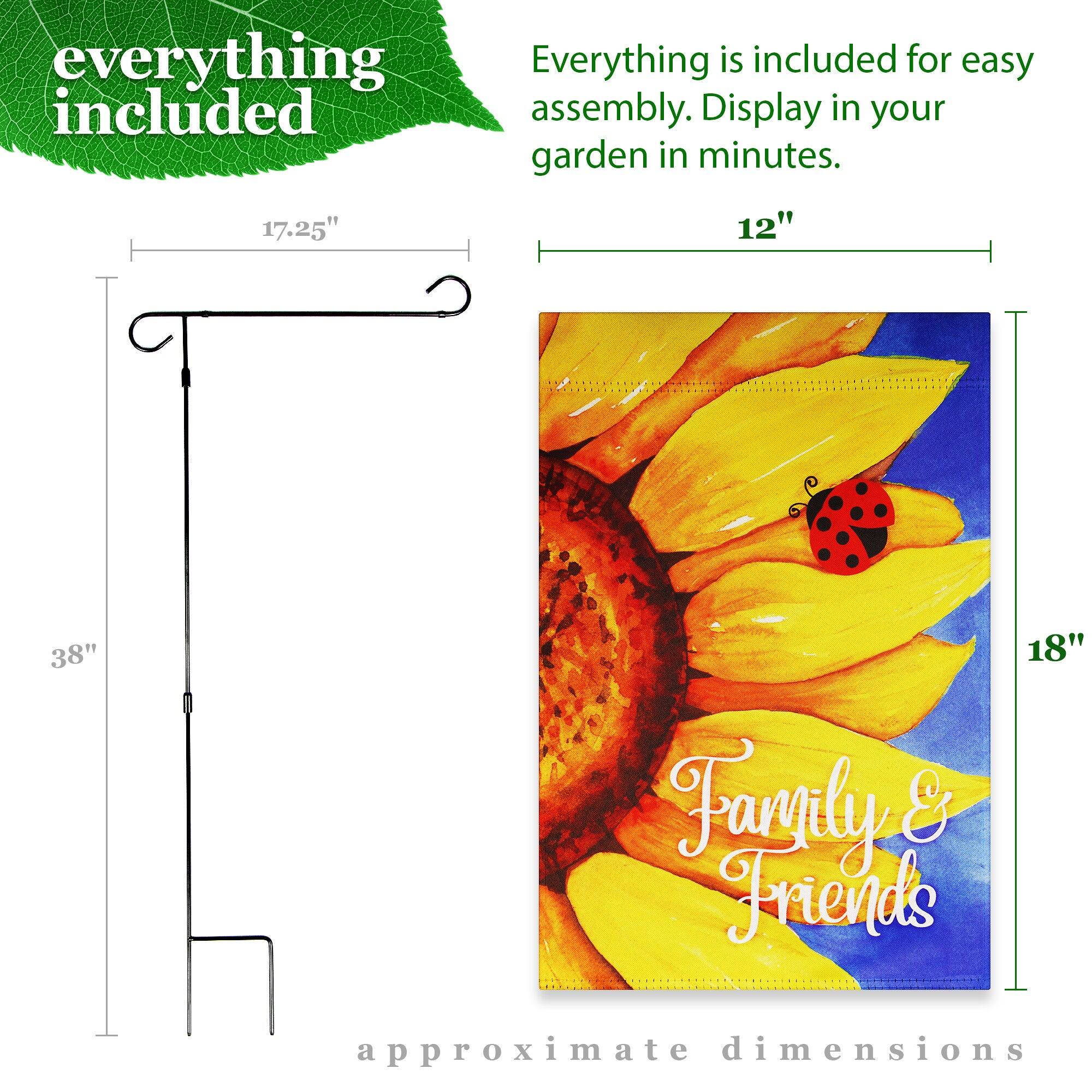 Everything is included for easy assembly. Display in your garden in minutes.

17.25" 12" 38" 18" approximate dimensions

Family & Friends
