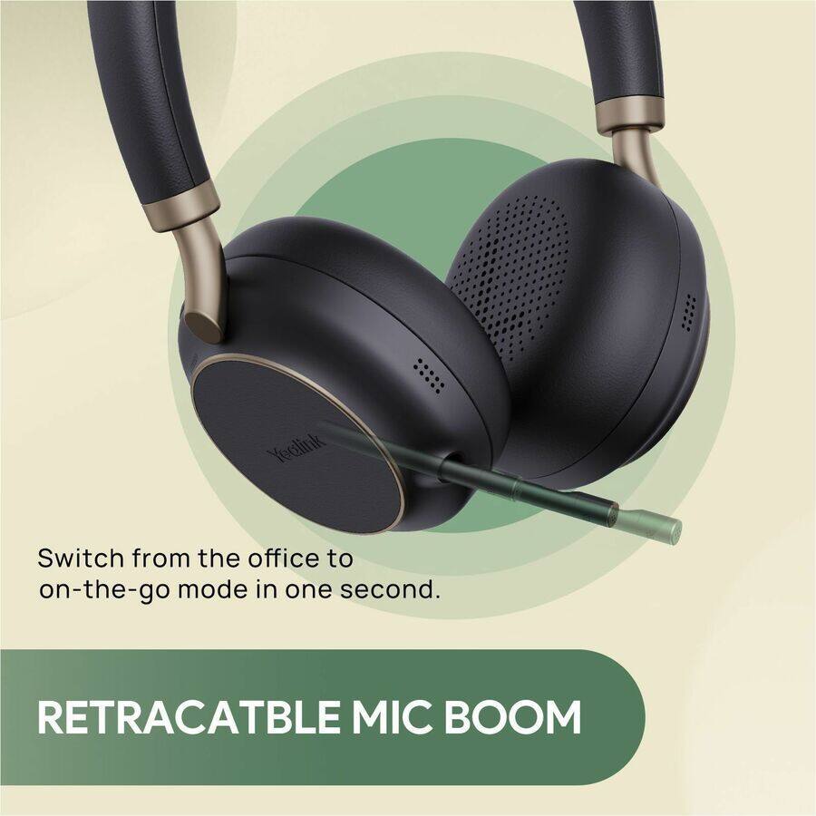 Switch from the office to on-the-go mode in one second.

RETRACTABLE MIC BOOM