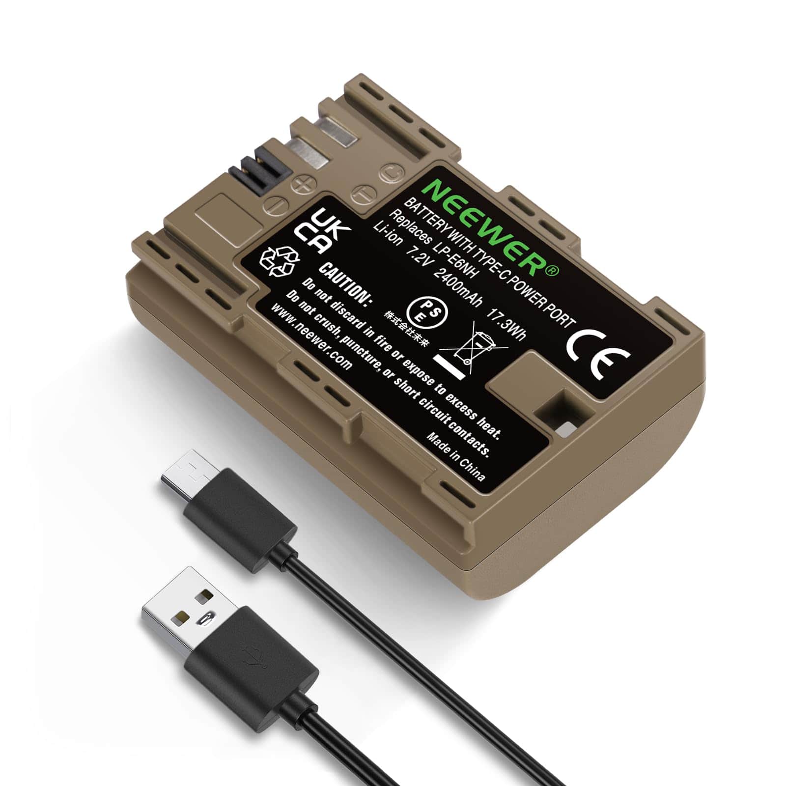 Neewer - USB-C Rechargeable LP-E6NH Battery for Canon Cameras, w/ Cable