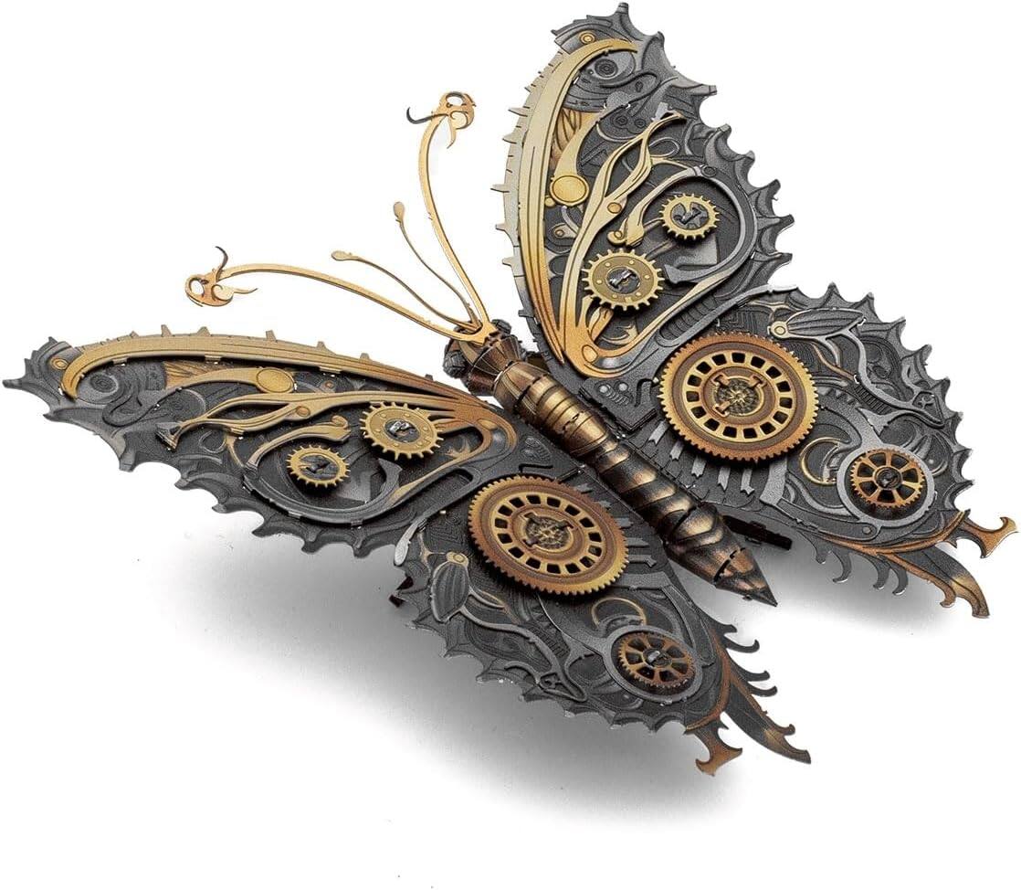 Alt View 1. Metal Earth - Metal Earth Steampunk Butterfly 3D Metal Model Kit - Silver.