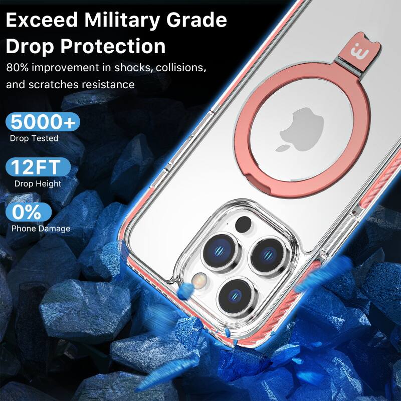 Exceed Military Grade Drop Protection
80% improvement in shocks, collisions, and scratches resistance
5000+ Drop Tested
12FT Drop Height
0% Phone Damage