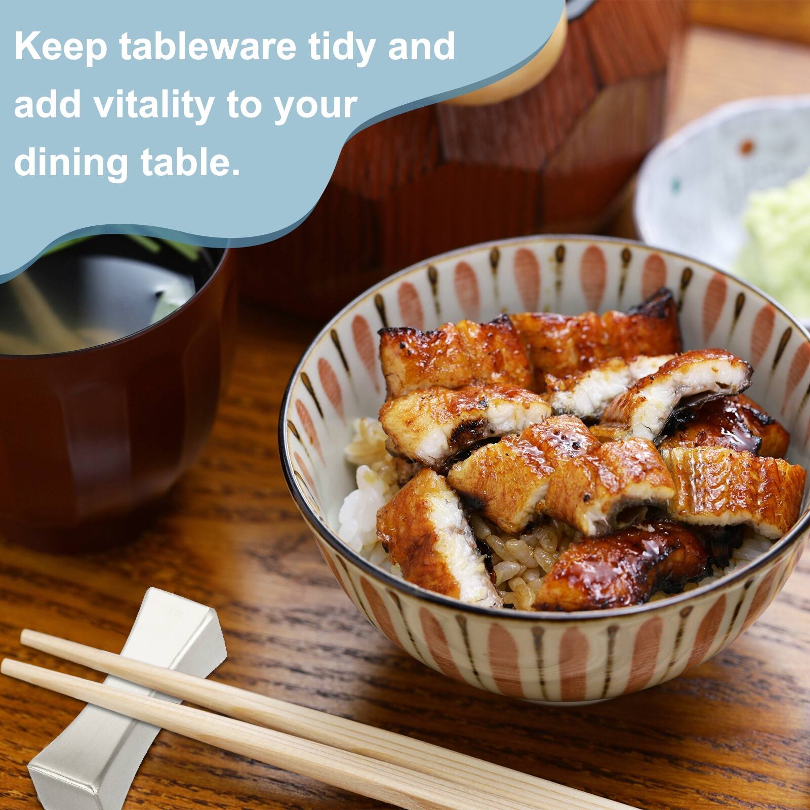 Keep tableware tidy and add vitality to your dining table.
