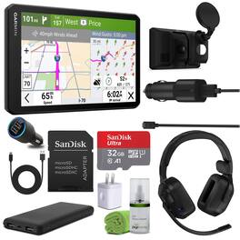 Garmin - dezl Cam OTR725, Large, Easy-to-Read 7” GPS Truck Navigator Bundle - Black