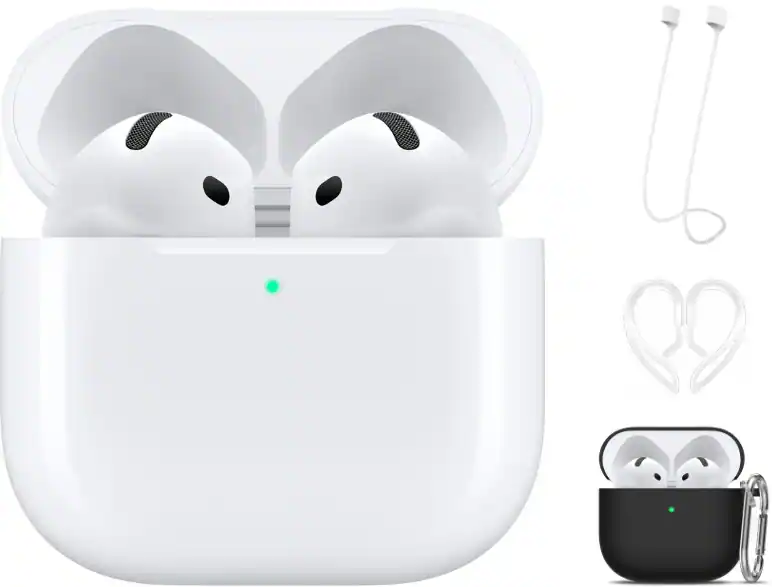 Apple - AirPods 4 with Active Noise Cancellation With Black Accessory Kit - White