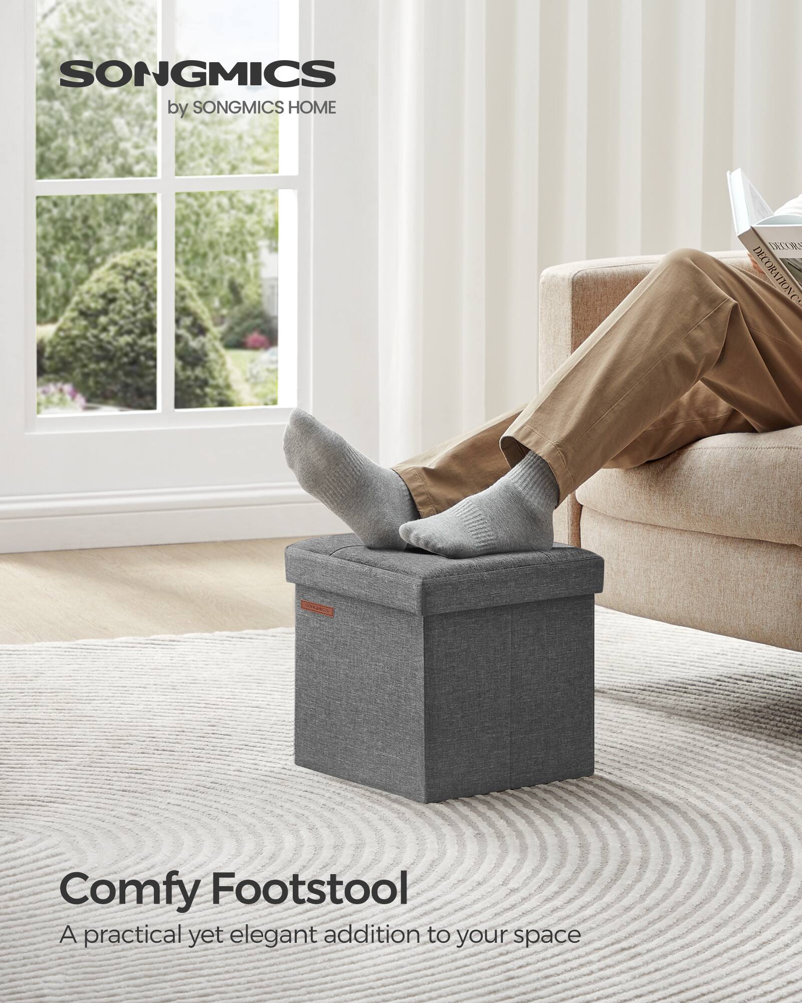 SONGMICS  
by SONGMICS HOME  

Comfy Footstool  
A practical yet elegant addition to your space