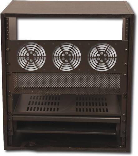 Front Standard. Gator Cases - 8-Space Studio and Home Theater Rack Cabinet - Black Oak.