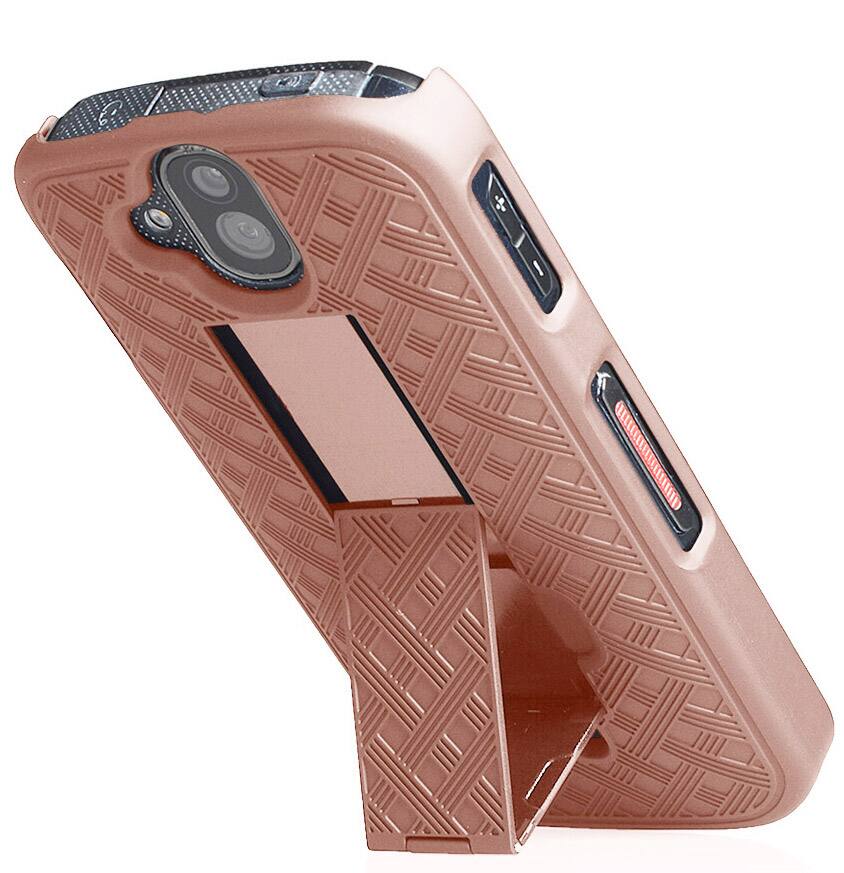 Alt View 2. Nakedcellphone - Slim Case for Kyocera DuraForce Pro Phone (with Kickstand) - Rose Gold.