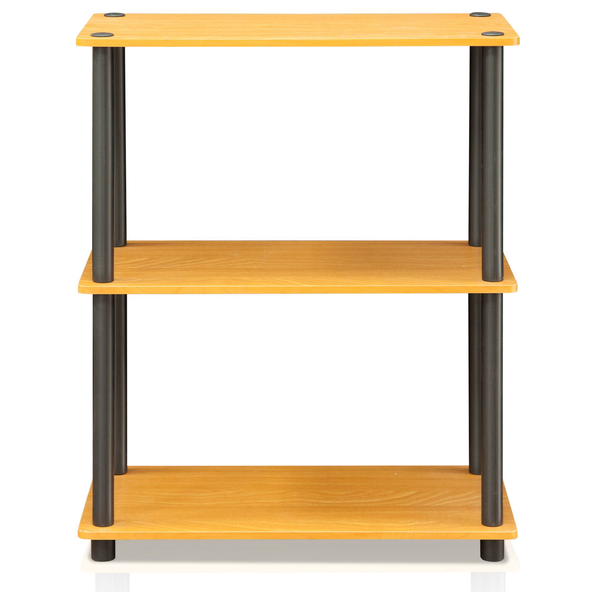 Alt View 4. Furinno - Turn-N-Tube 3-Tier Compact Multipurpose Shelf Display Rack, Light Cherry - Light Cherry/Black.