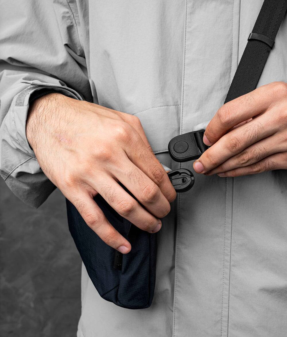 Alt View 2. ALPAKA - ALPAKA Flight Sling 2L Lightweight Packable Travel Sling Bag with Tablet Sleeve and Detachable Strap - Moonlight Blue/Grey Axoflux 400D.