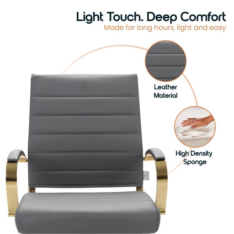 Light Touch. Deep Comfort  
Made for long hours, light and easy  

- Leather Material  
- High Density Sponge
