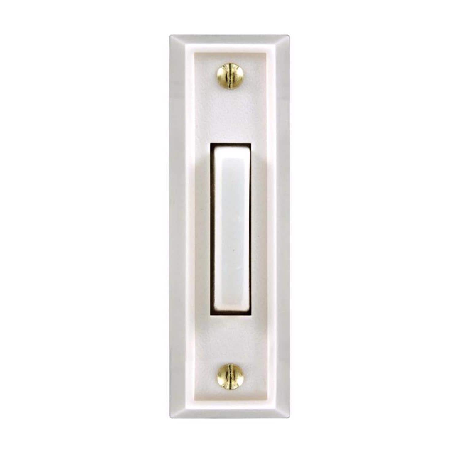 HEATH ZENITH - White Plastic Wired Pushbutton Doorbell
