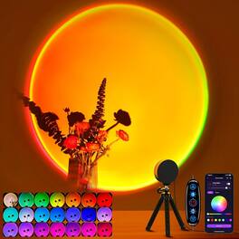 PARKER SLATER - Sunset Lamp Projector, RGB LED with APP Control & 360° Rotation for Room Decor & Photography - Multicolor