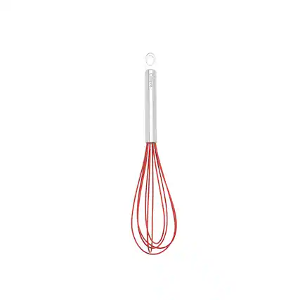 Front. Cuisipro - 10-Inch Silicone Egg Whisk, Red - Red.