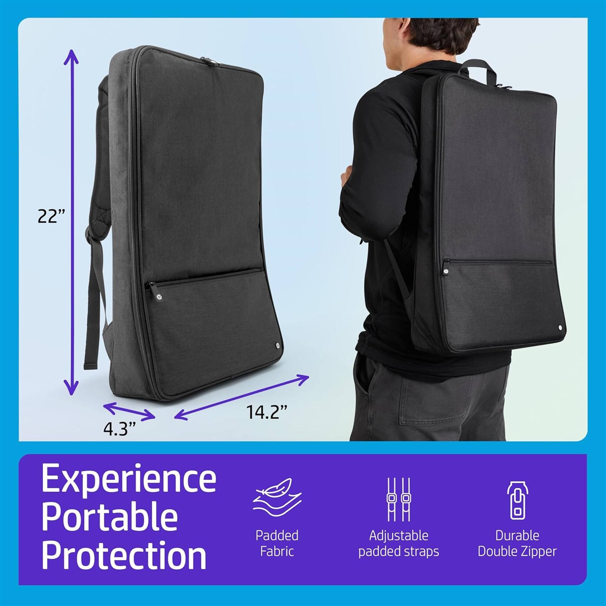 22" 14.2" 4.3"  
Experience Portable Protection  
Fabric  
Adjustable padded straps  
Durable Double Zipper