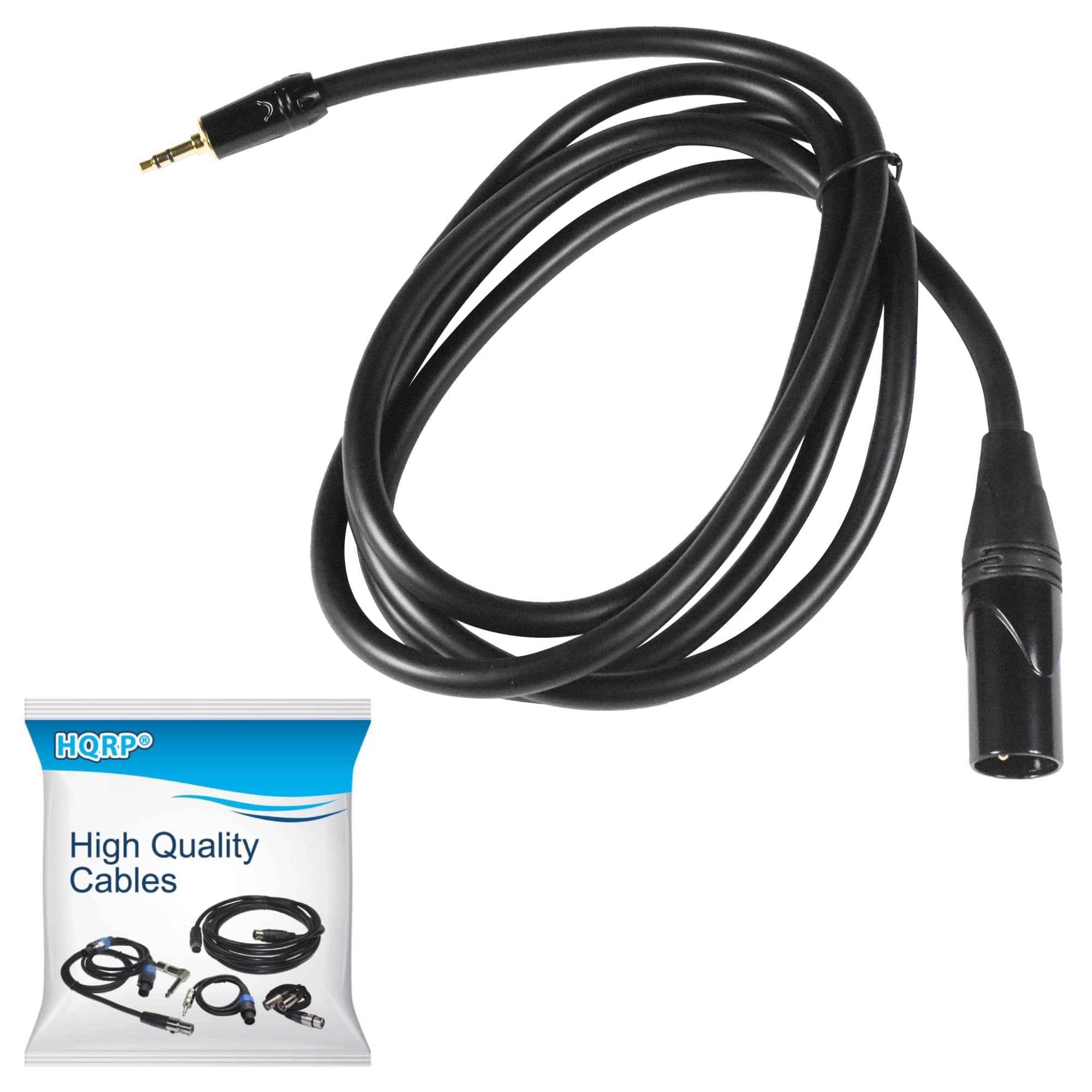 HQRP - 3.5 mm to 3-Pin XLR Male Audio Cable 6 ft - Mini Jack to Mixer, Powered Speakers, Smartphone - Black