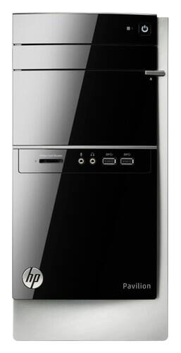 Front. HP - Pavilion Desktop - AMD A8-Series - 4GB Memory - 1TB Hard Drive - Black.