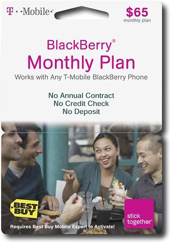 Front Standard. T-Mobile - $65 Prepaid Monthly Plan Card.