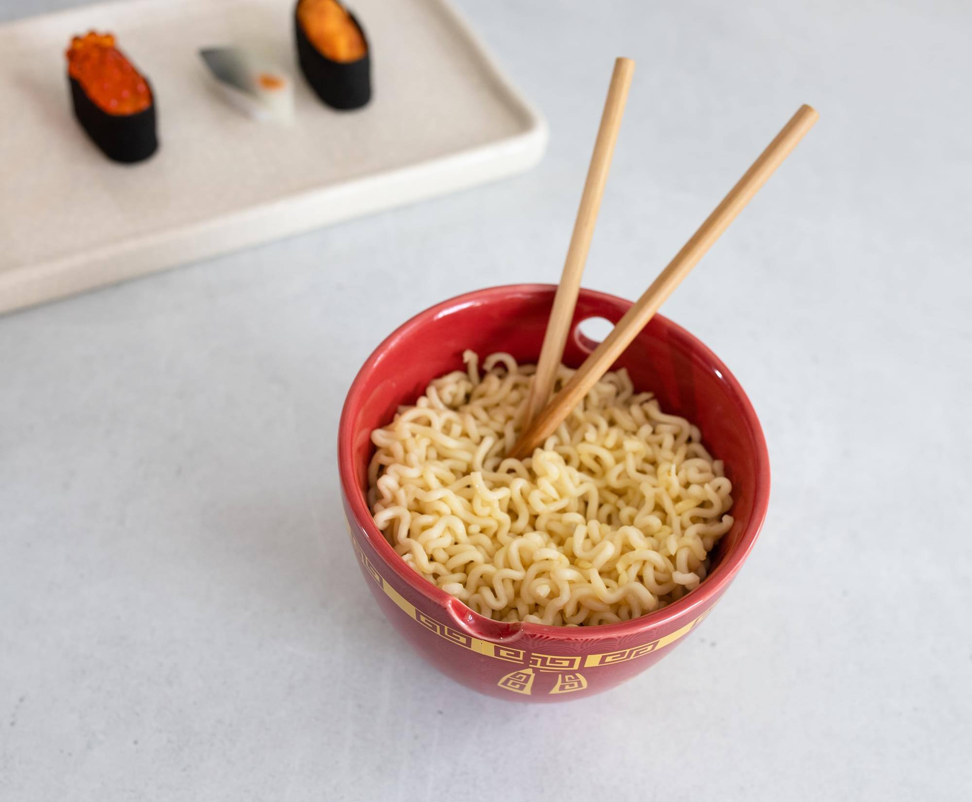 Alt View 3. Boom Trendz - Year Of The Horse Chinese Zodiac 16-Ounce Ramen Bowl and Chopstick Set - Red.