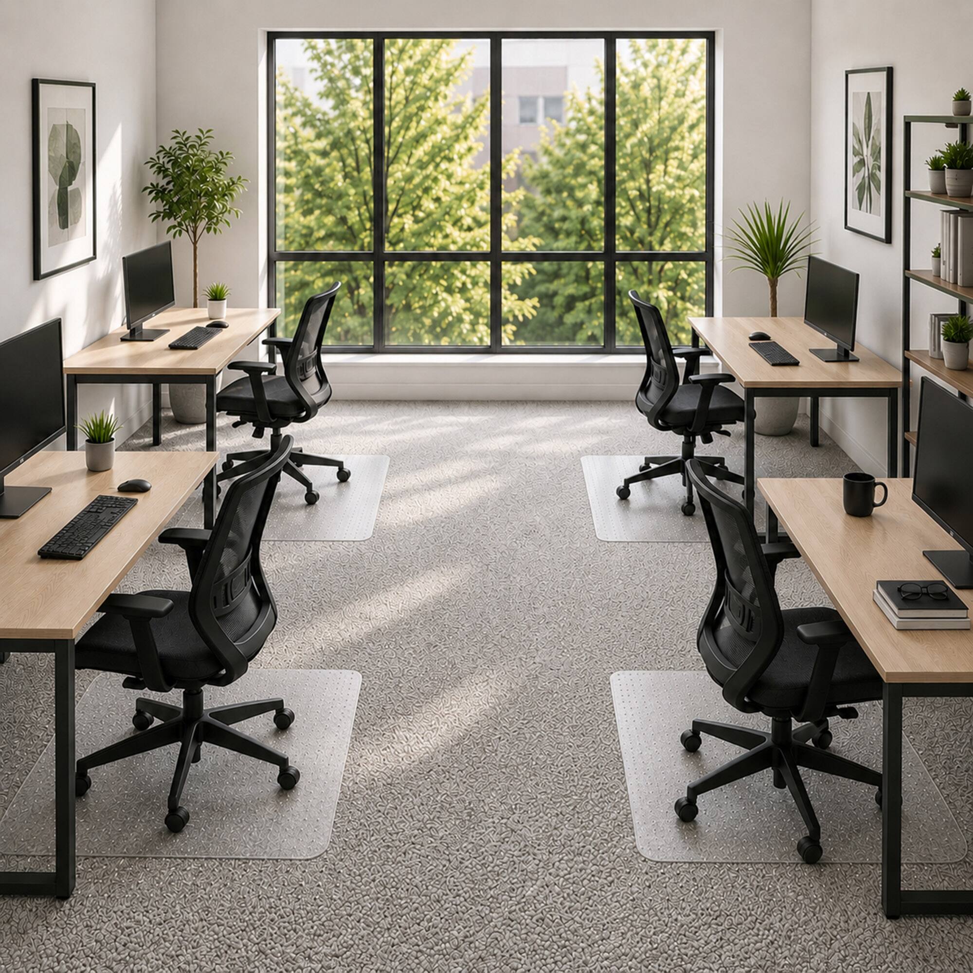 Alt View 4. WorkOnIt - Office Chair Mat for Low Pile Carpets, Computer Desk Floor Mat - Clear.